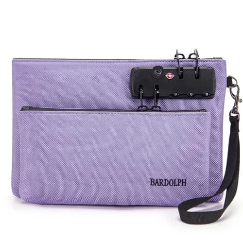 BARDOLPH Double Layer Lockable Money Bag with Zipper and 3-Digit Code Lock, Small (24cm x 16cm x 3cm) | Secure Cash and Document Transport thumbnail 4