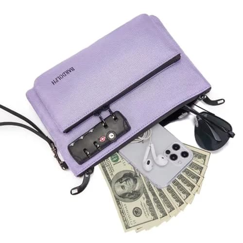 BARDOLPH Double Layer Lockable Money Bag with Zipper and 3-Digit Code Lock, Small (24cm x 16cm x 3cm) | Secure Cash and Document Transport thumbnail 2