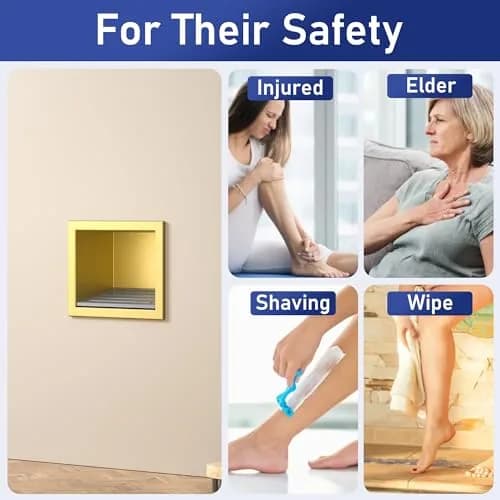 Bernkot Shower Niche, Wall Shower Stool Niche for Bathroom | Rust-Resistant 304 Stainless Steel Recessed Shelf (4.8'' x 6'') thumbnail 8