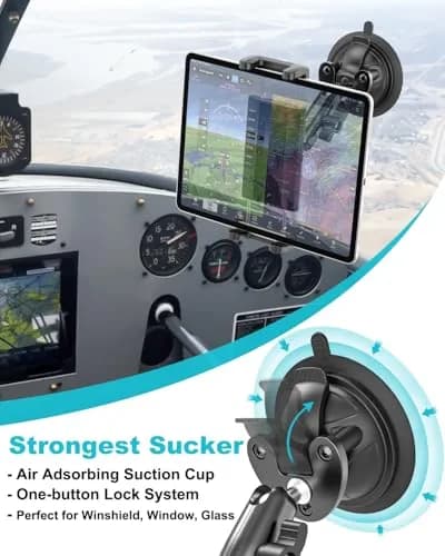Dosvsi Pilots Tablet Holder with Strong Suction Cup | Aircraft Mount for 4-13" Devices thumbnail 4