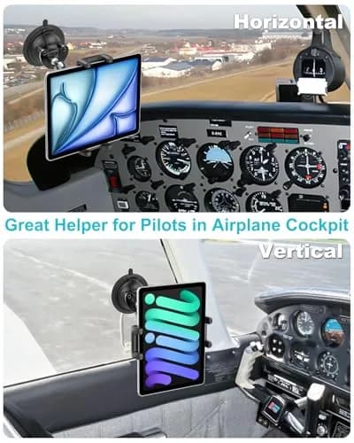 Dosvsi Pilots Tablet Holder with Strong Suction Cup | Aircraft Mount for 4-13" Devices thumbnail 7