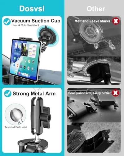 Dosvsi Pilots Tablet Holder with Strong Suction Cup | Aircraft Mount for 4-13" Devices thumbnail 3