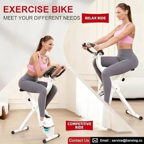 BARWING Foldable Exercise Bike with Magnetic Resistance | 16 Levels, 330 lb Capacity, Quiet & Compact thumbnail 6