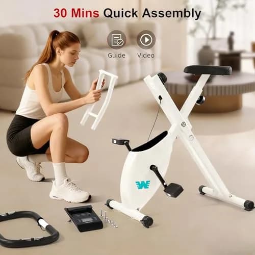 BARWING Foldable Exercise Bike with Magnetic Resistance | 16 Levels, 330 lb Capacity, Quiet & Compact thumbnail 7
