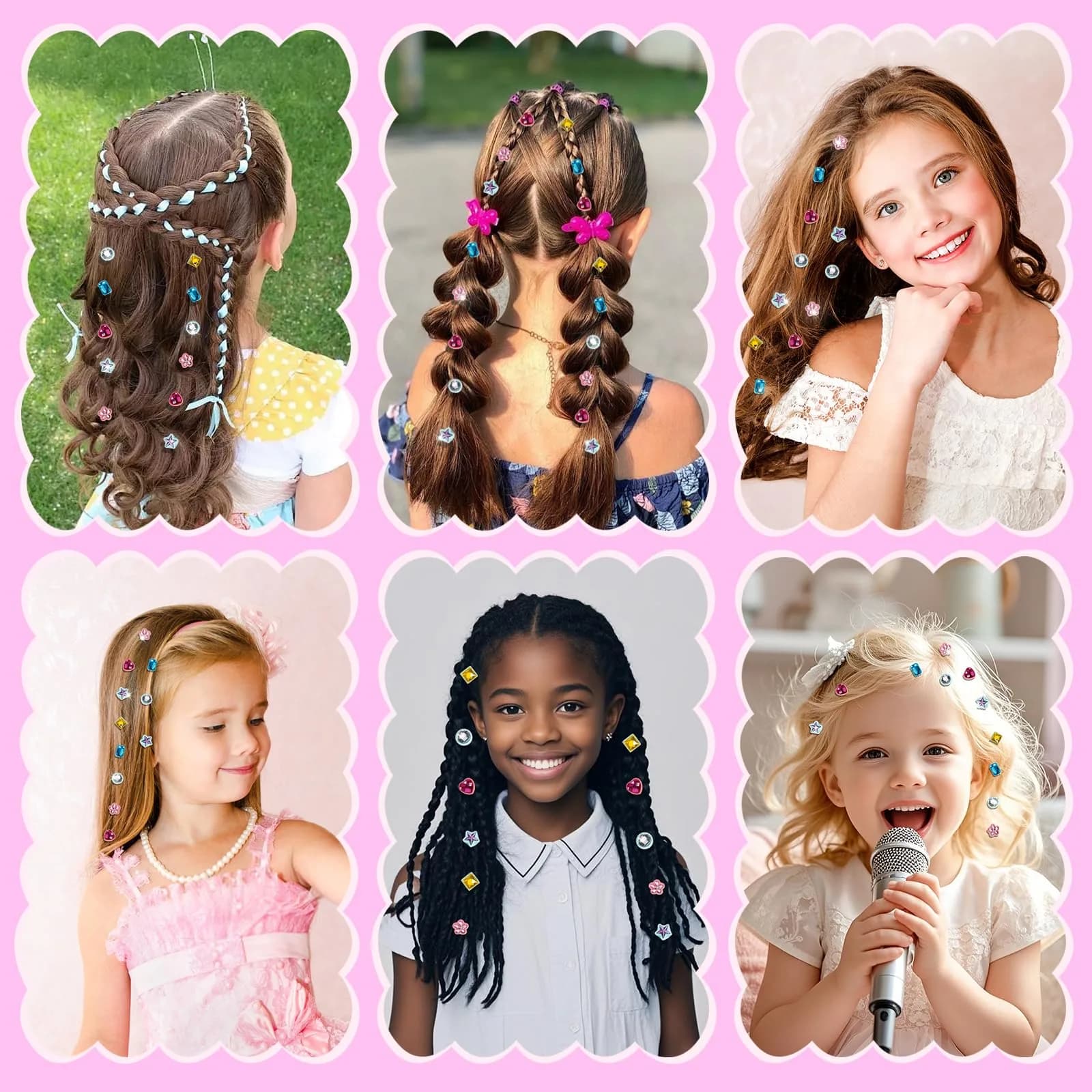 kidzkube Hair Gem Stamper Kit Purple | Fun & Reusable Hair Jewels for Girls Ages 3-12 - view 5