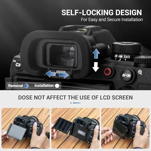 JJC Extended Soft Silicone Camera Eyepiece Eyecup 2-Pack for Sony Alpha A1, A7R V, A7 IV, A9 III Cameras | Blocks Light, Protects Viewfinder thumbnail 4