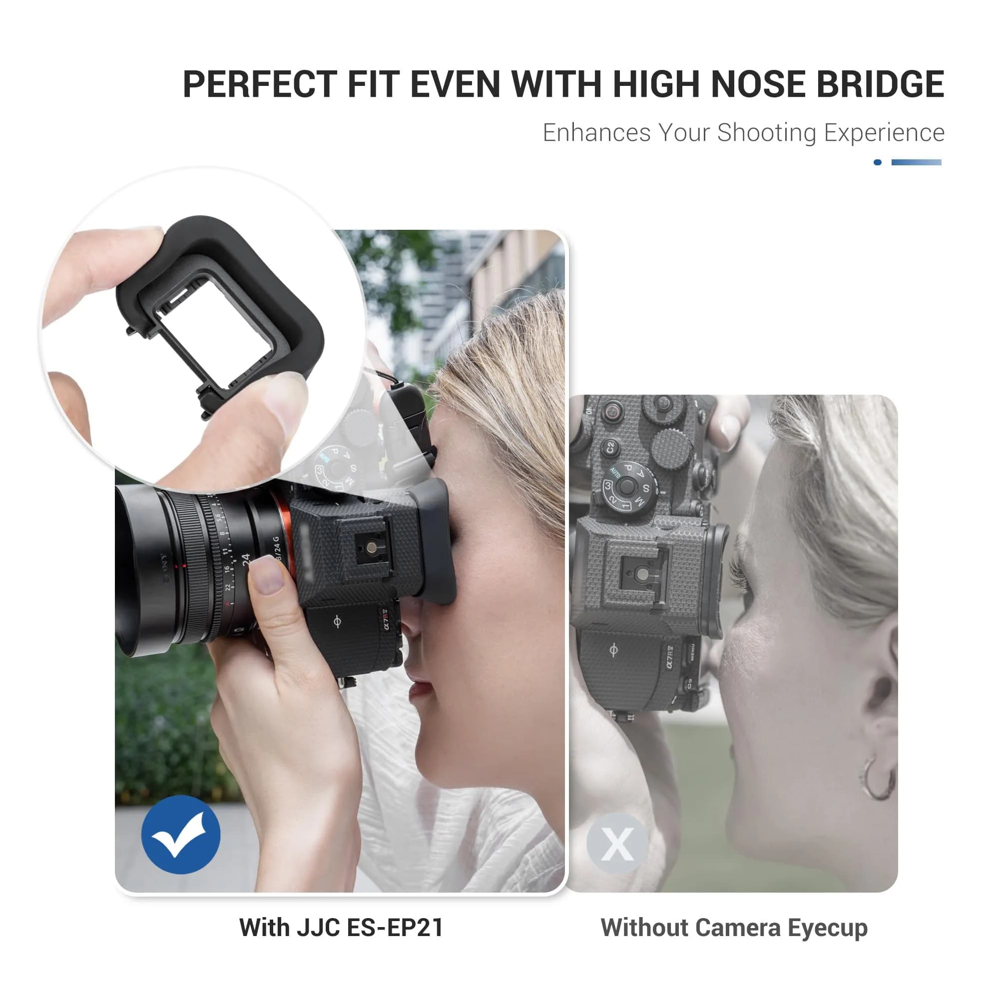 JJC Extended Soft Silicone Camera Eyepiece Eyecup 2-Pack for Sony Alpha A1, A7R V, A7 IV, A9 III Cameras | Blocks Light, Protects Viewfinder - view 5