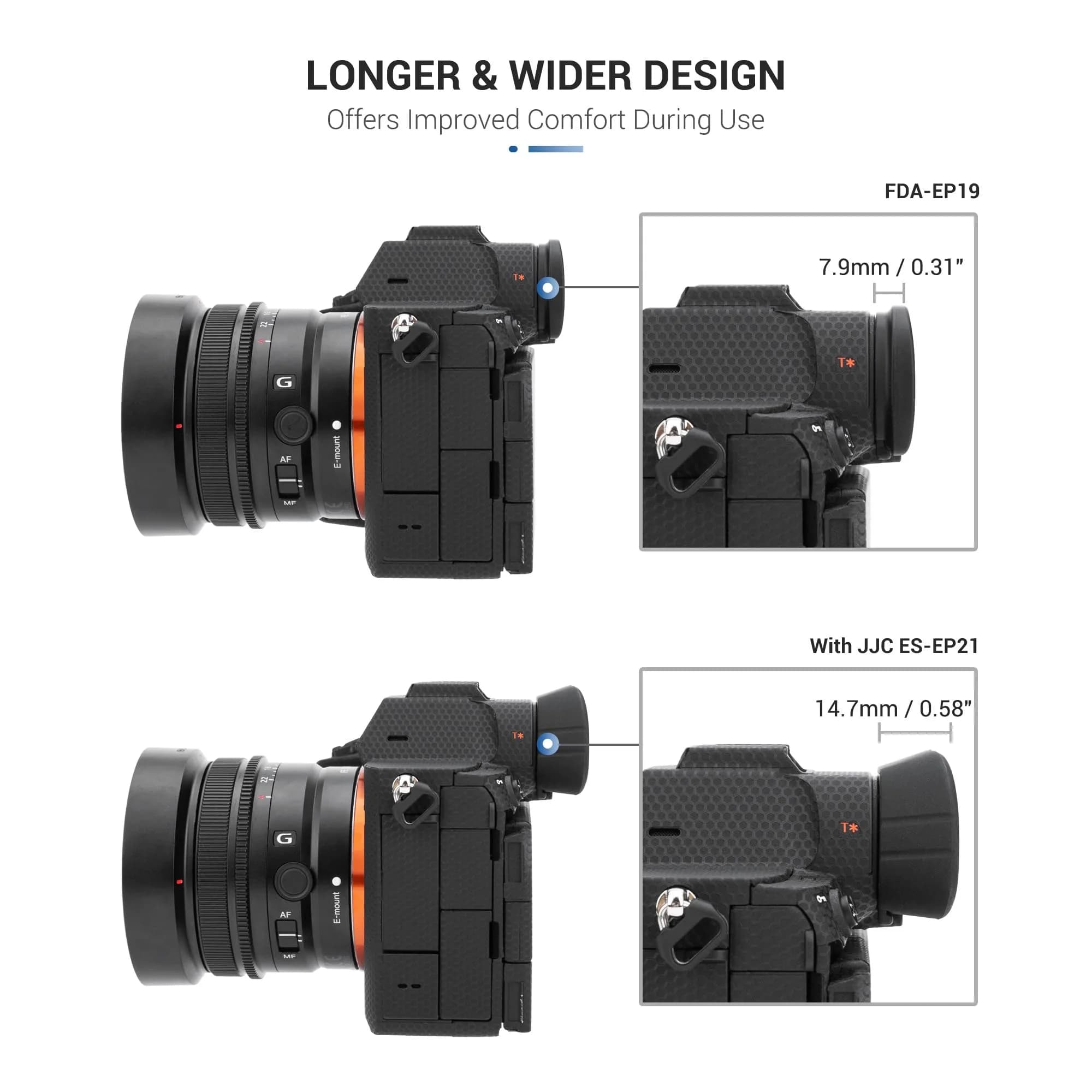JJC Extended Soft Silicone Camera Eyepiece Eyecup 2-Pack for Sony Alpha A1, A7R V, A7 IV, A9 III Cameras | Blocks Light, Protects Viewfinder - view 6