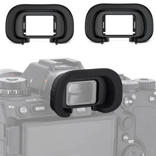 JJC Extended Soft Silicone Camera Eyepiece Eyecup 2-Pack for Sony Alpha A1, A7R V, A7 IV, A9 III Cameras | Blocks Light, Protects Viewfinder thumbnail 1