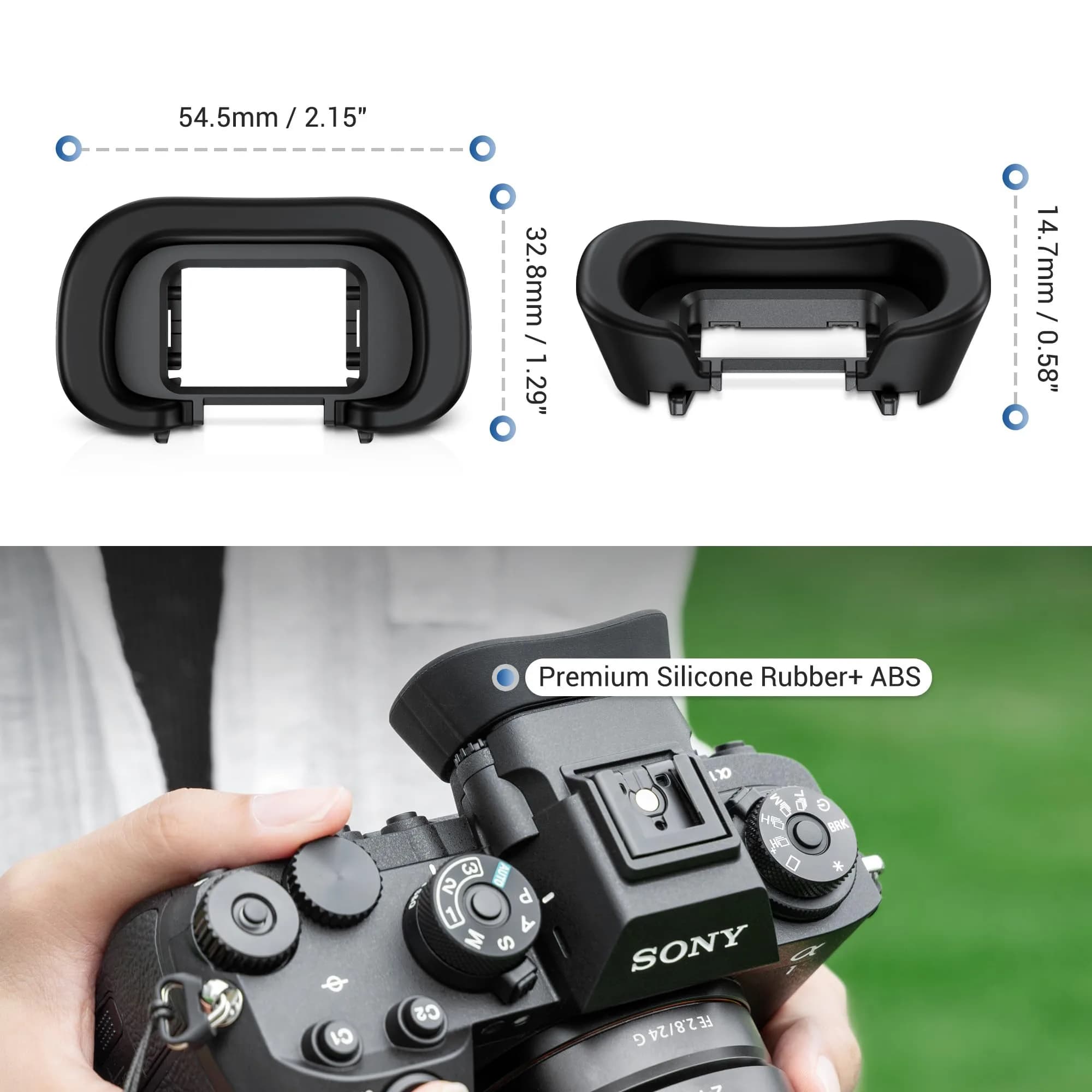 JJC Extended Soft Silicone Camera Eyepiece Eyecup 2-Pack for Sony Alpha A1, A7R V, A7 IV, A9 III Cameras | Blocks Light, Protects Viewfinder - view 3
