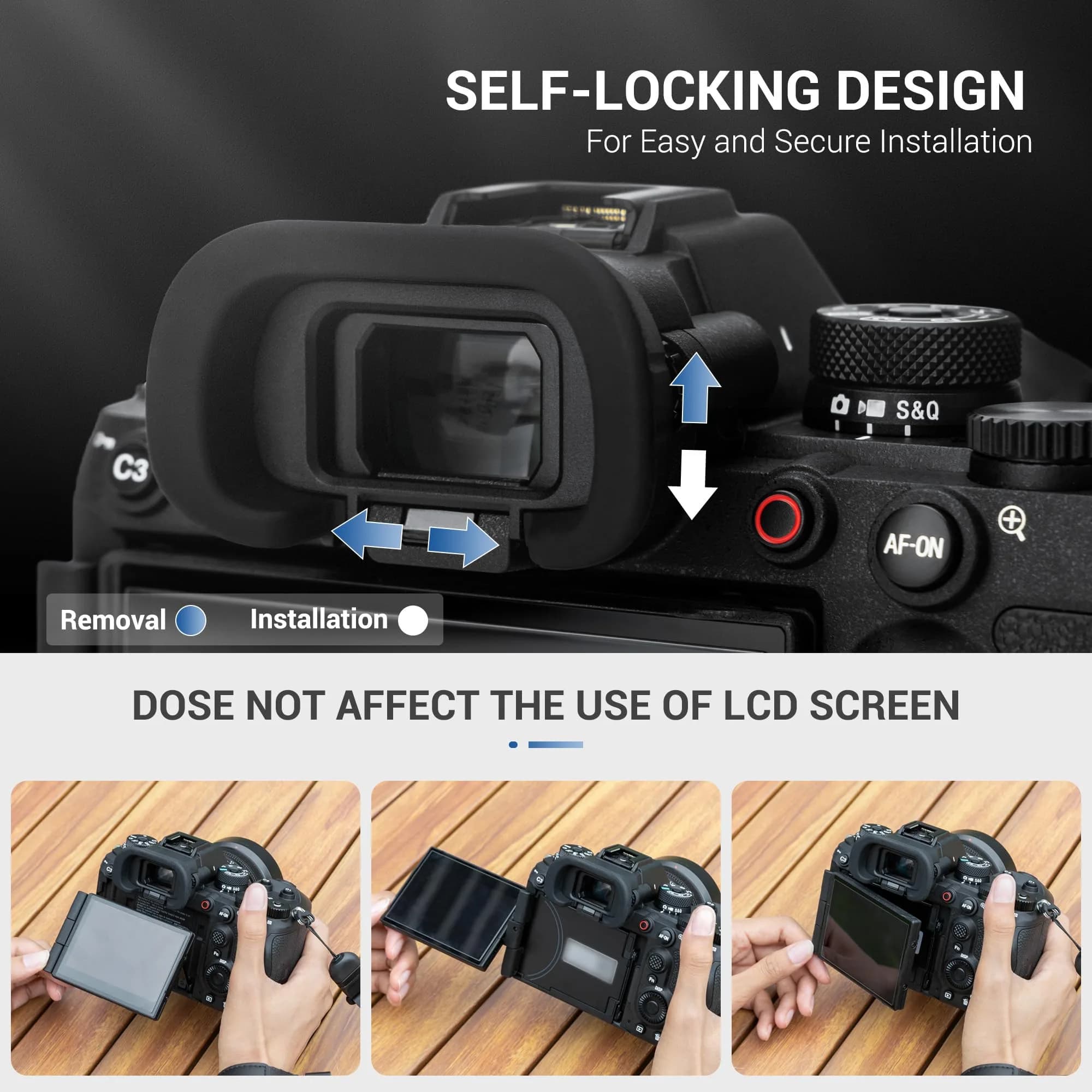 JJC Extended Soft Silicone Camera Eyepiece Eyecup 2-Pack for Sony Alpha A1, A7R V, A7 IV, A9 III Cameras | Blocks Light, Protects Viewfinder - view 4