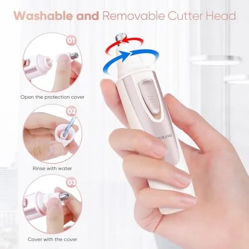 ZORAMI Rose Pink Ear and Nose Hair Trimmer Clipper | Painless Dual-Edge Blades thumbnail 5