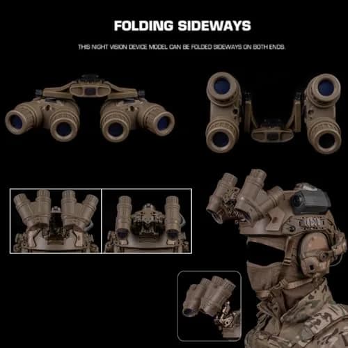 WoSporT AIMING_SCOPE_SIGHT Side Flipping NVG-18 Dummy Model | Tactical Helmet Display, No Function thumbnail 4