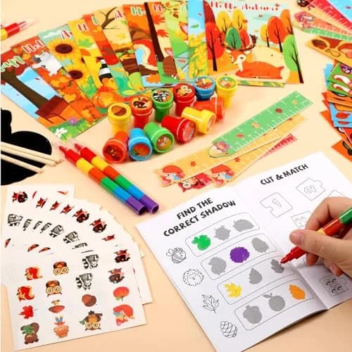 BenLouis Fall Party Favors Classroom Prizes for Kids | 84pcs Assorted Thanksgiving Kids Gifts thumbnail 4