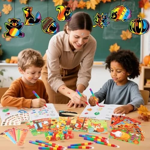 BenLouis Fall Party Favors Classroom Prizes for Kids | 84pcs Assorted Thanksgiving Kids Gifts thumbnail 6