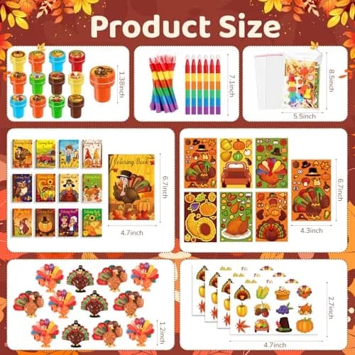 BenLouis Thanksgiving Party Favors Classroom Prizes for Kids | 336pcs Fall Harvest Assortment thumbnail 3