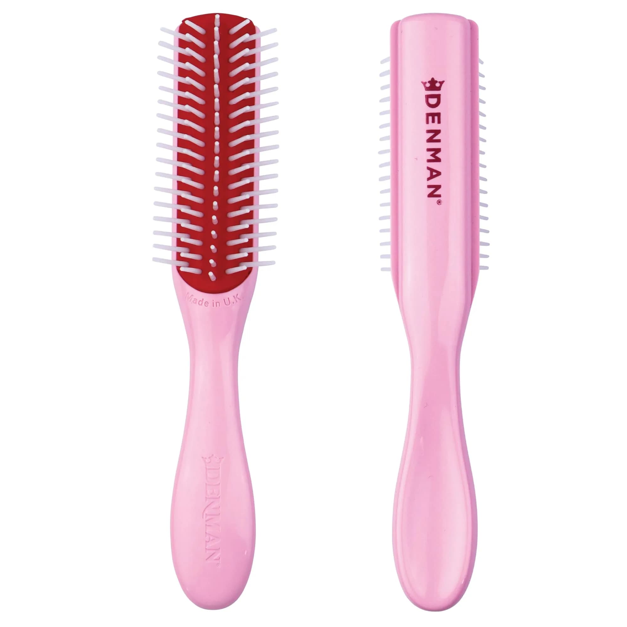 Denman Mini 5-Row Styling Brush D14 Pink Crush | Define Curls & Smooth Frizz — Pink