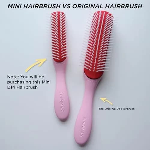 Denman Mini 5-Row Styling Brush D14 Pink Crush | Define Curls & Smooth Frizz thumbnail 6