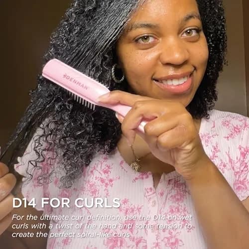 Denman Mini 5-Row Styling Brush D14 Pink Crush | Define Curls & Smooth Frizz thumbnail 3
