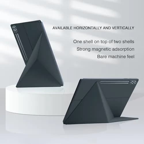 GUODONGMEI Magnetic Case for Samsung Galaxy Tab S10 Plus/S9 FE+/S9 Plus 12.4 Inch Tablet with S-Pen Holder, Grey | Auto Wake/Sleep Smart Cover thumbnail 7
