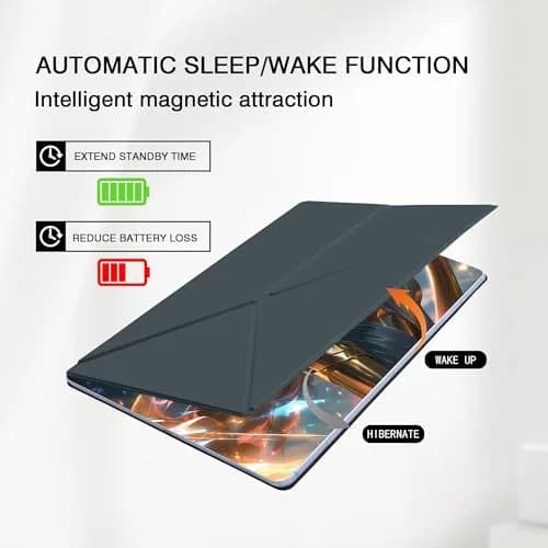 GUODONGMEI Magnetic Case for Samsung Galaxy Tab S10 Ultra / S9 Ultra 14.6-Inch, Grey | Auto Sleep Wake Folio Stand with S-Pen Holder thumbnail 2