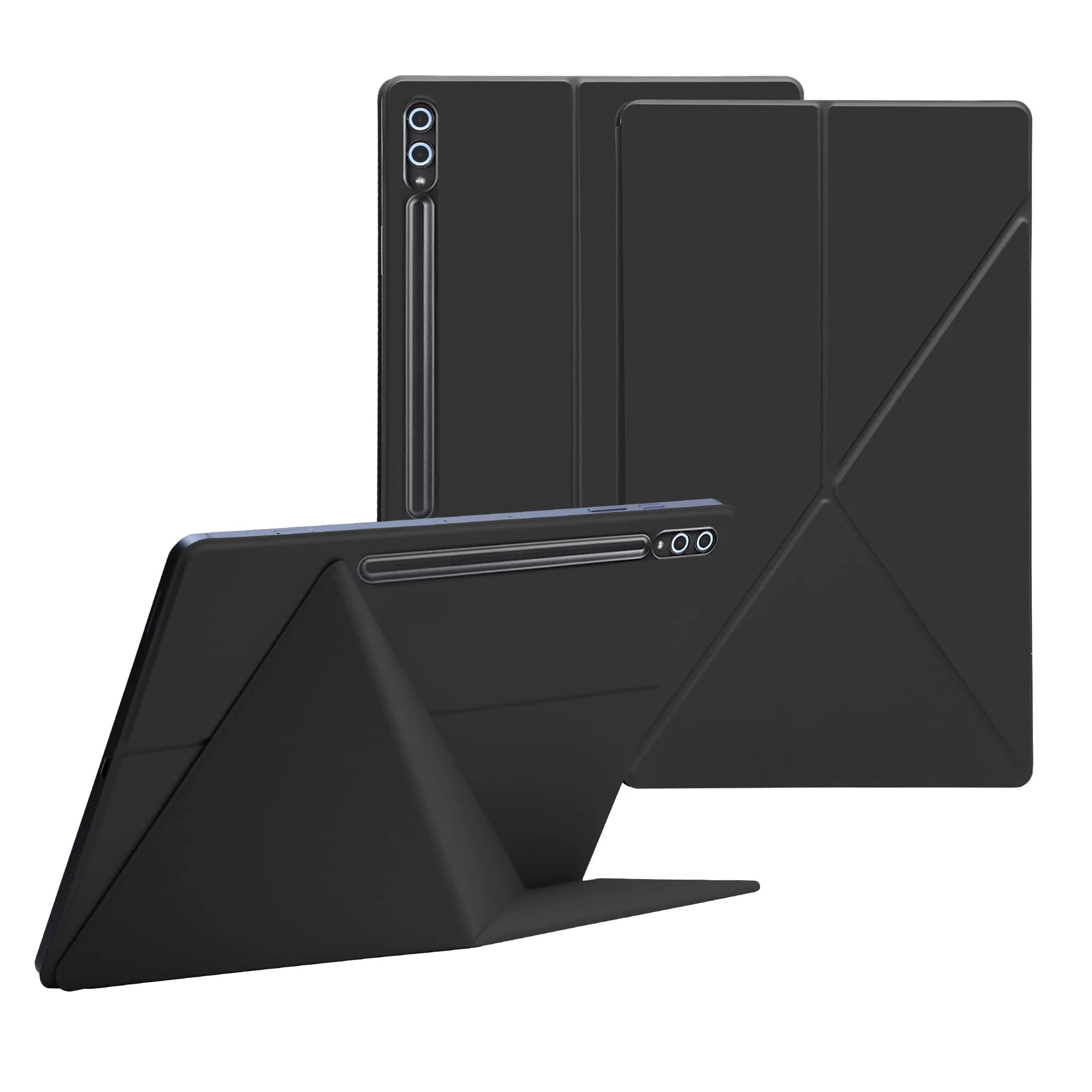 GUODONGMEI Magnetic Case for Samsung Galaxy Tab S10 Plus/S9 Plus/S9 FE+ 12.4 Inch | Auto Wake Sleep Smart Cover with S-Pen Holder — Black