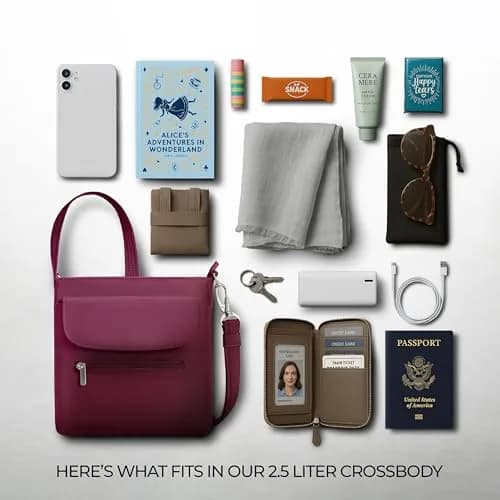 Travelon Anti-Theft Classic Mini Shoulder Bag | RFID Blocking & Slash-Resistant thumbnail 6