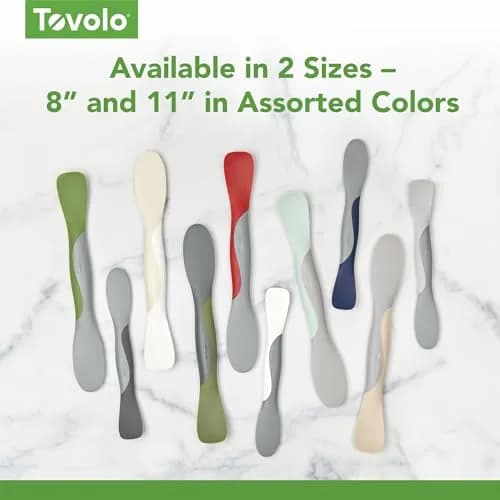 Tovolo Large Dual End Silicone Sandwich Spreader Tool with Nylon Handle, BPA Free, Dishwasher Safe, 10 inch, Blue Haze & Oyster Gray thumbnail 5