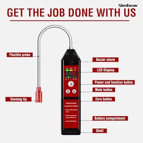 Simbow HVAC Refrigerant Leak Detector with PPM &%LEL Modes | All-Metal Probe & Fast Response thumbnail 6