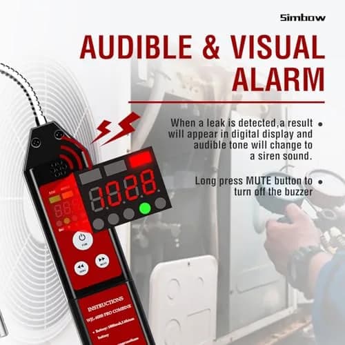 Simbow HVAC Refrigerant Leak Detector with PPM &%LEL Modes | All-Metal Probe & Fast Response thumbnail 3
