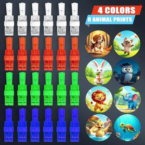 Novelty Place 24 Pcs LED Finger Lights with Animal Projector | 1.5cm (0.6in) x 5.2cm (2in) x 1.5cm (0.6in) thumbnail 4