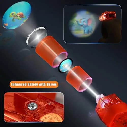 Novelty Place 24 Pcs LED Finger Lights with Animal Projector | 1.5cm (0.6in) x 5.2cm (2in) x 1.5cm (0.6in) thumbnail 2