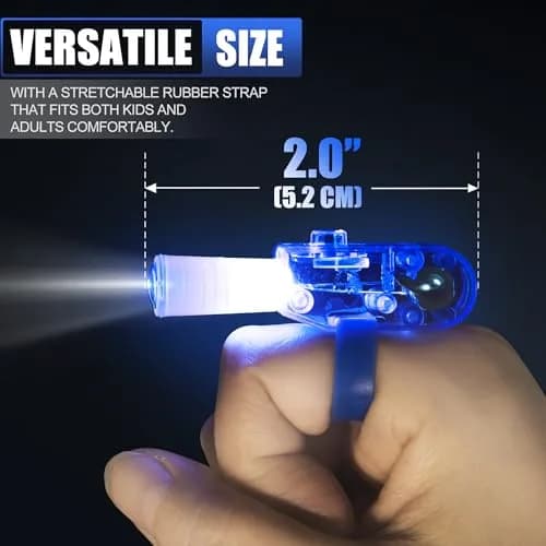 Novelty Place 24 Pcs LED Finger Lights with Animal Projector | 1.5cm (0.6in) x 5.2cm (2in) x 1.5cm (0.6in) thumbnail 3