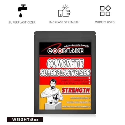 GOODTAKE Concrete Super Plasticizer 8 oz | High-Range Water Reducer for Stronger, Workable Concrete thumbnail 2