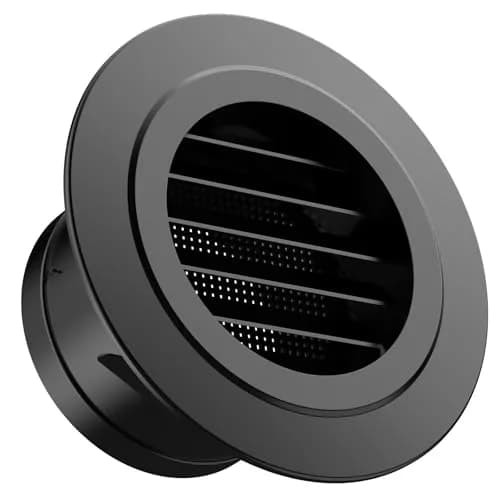 Hon&Guan 4 Inch Soffit Vent with Fly Screen, Black ABS Plastic | Louvered Ventilation for Home thumbnail 1