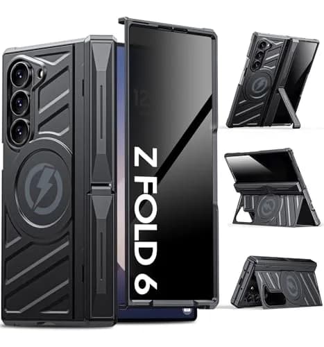 LEIAU Magnetic Armor Phone Case for Samsung Z-Fold-6 2024 | Shockproof TPU+PC, Dual Kickstand, MagSafe Compatible thumbnail 1