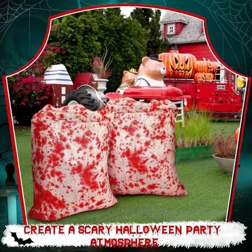 Arrowbash Halloween Bloody Drawstring Treat Bags 140 x 90 cm (55.12 x 35.43 in) | Horror Bloody Style Gauze Bags thumbnail 4