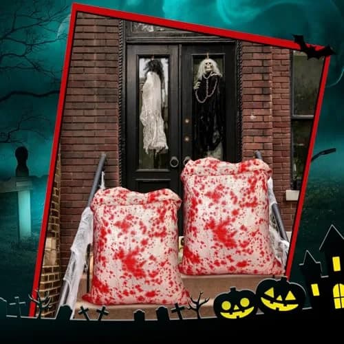 Arrowbash Halloween Bloody Drawstring Treat Bags 140 x 90 cm (55.12 x 35.43 in) | Horror Bloody Style Gauze Bags thumbnail 6