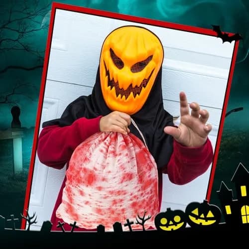 Arrowbash Halloween Bloody Drawstring Treat Bags 50cm (20in) | Horror Bloody Style with Realistic Splatter thumbnail 6