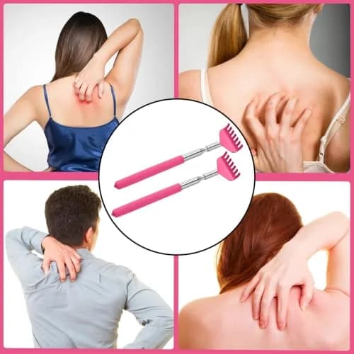 Kuvvfe Extendable Back Scratcher 2 Pack 27 inches (68.58 cm) | Stainless Steel Telescoping with Rubber Grip thumbnail 4