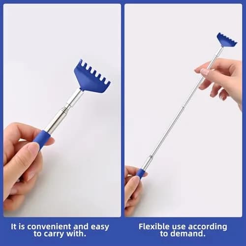 Kuvvfe Extendable Back Scratcher 2 Pack 61cm (24 Inch) | Stainless Steel Telescoping with Soft Rubber Grip thumbnail 5