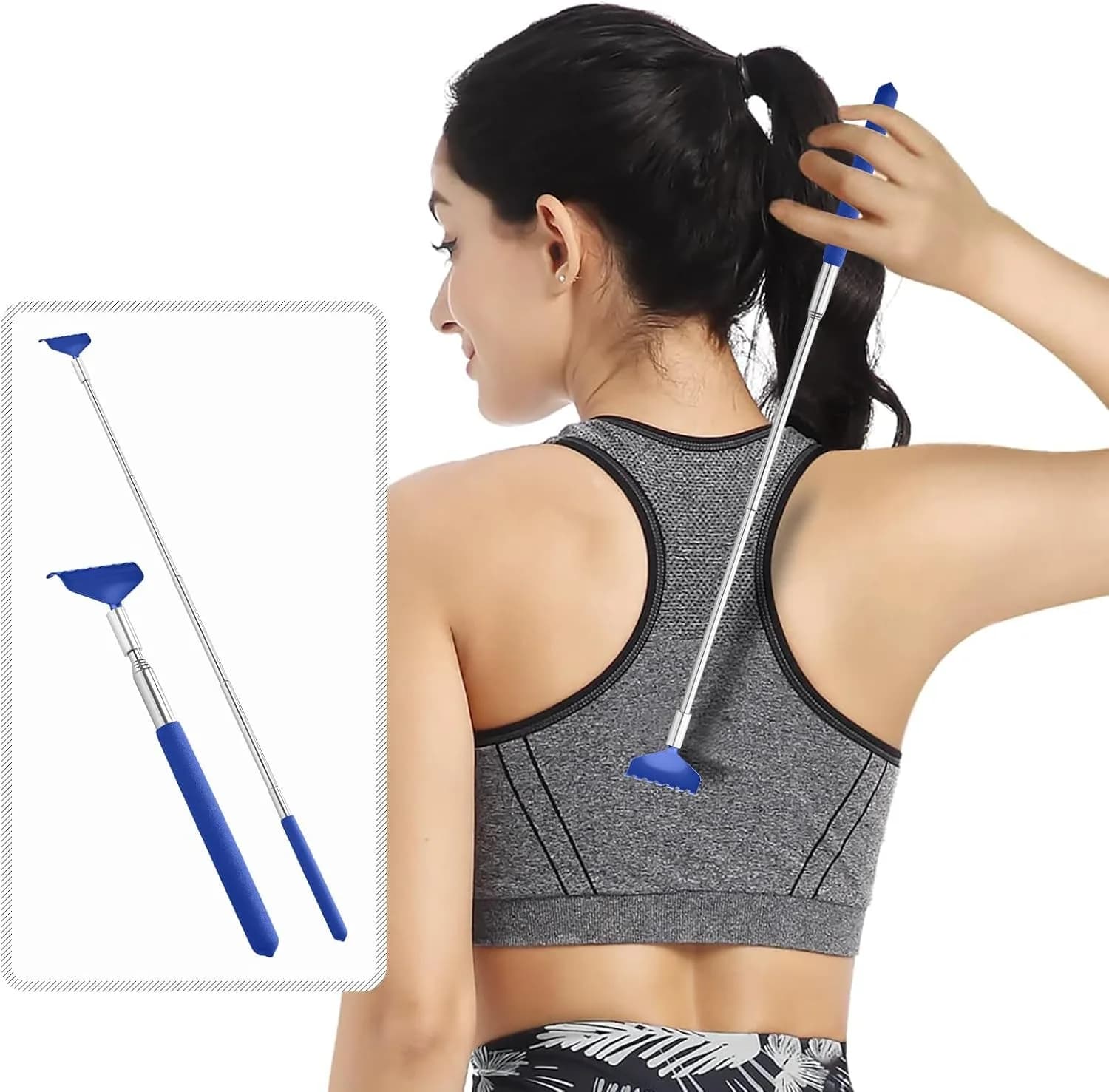 Kuvvfe Extendable Back Scratcher 2 Pack 61cm (24 Inch) | Stainless Steel Telescoping with Soft Rubber Grip - view 7