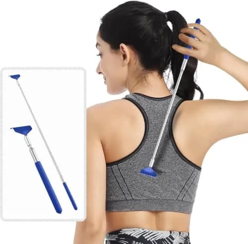 Kuvvfe Extendable Back Scratcher 2 Pack 61cm (24 Inch) | Stainless Steel Telescoping with Soft Rubber Grip thumbnail 7