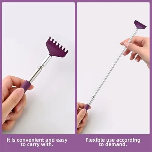 Kuvvfe 2 Pack Extendable Back Scratcher 61cm (24 inches) | Stainless Steel Telescoping with Rubber Grip thumbnail 5