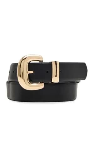 Anne Klein Classic Pant Belt with Gold Buckle | Elegant Black Women's Belt XL thumbnail 1