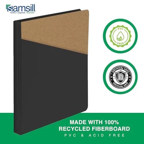 Samsill Durable 0.5 Inch D-Ring Binder | Customizable Clear View Cover, Charcoal Black, Holds 125 Pages thumbnail 3