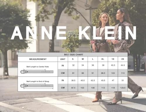 Anne Klein Classic Pant Belt with Gold Buckle | Elegant Black Belt for Women thumbnail 4