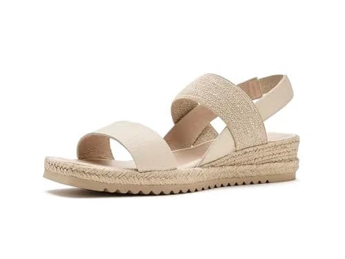 C LA CANADIENNE Womens Rowena Wedge Sandal 6 Milk | Vintage Glamour with Comfort thumbnail 1