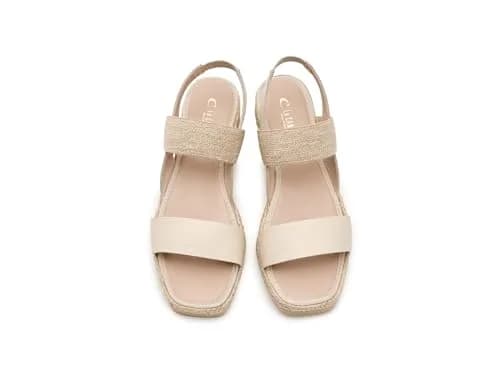 C LA CANADIENNE Womens Rowena Wedge Sandal 6 Milk | Vintage Glamour with Comfort thumbnail 3