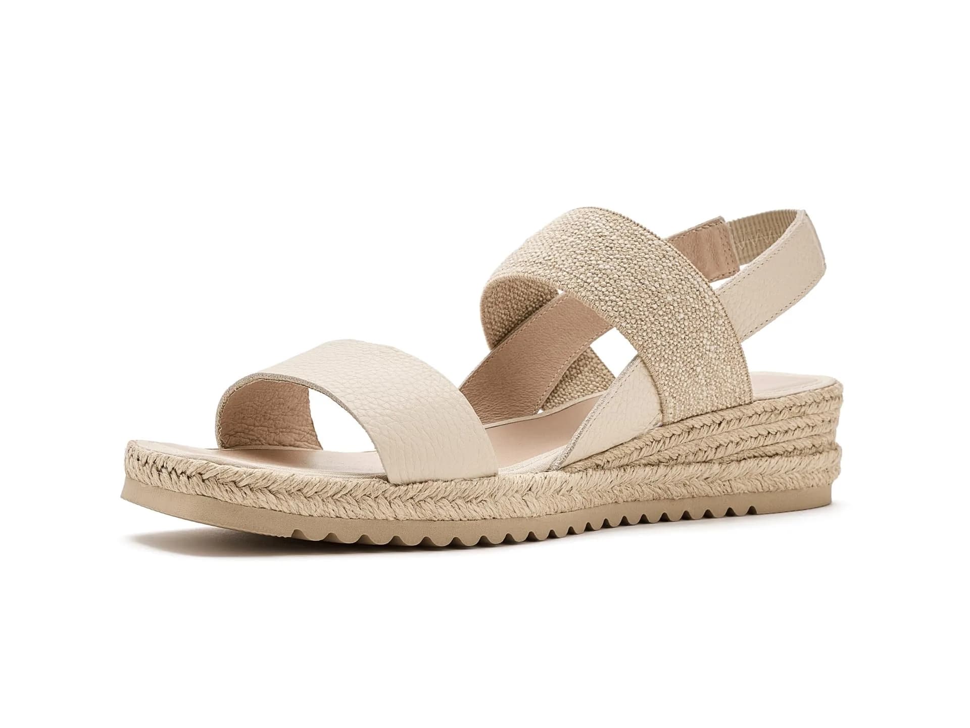 C LA CANADIENNE Womens Rowena Wedge Sandal 6 Milk | Vintage Glamour with Comfort — Milk